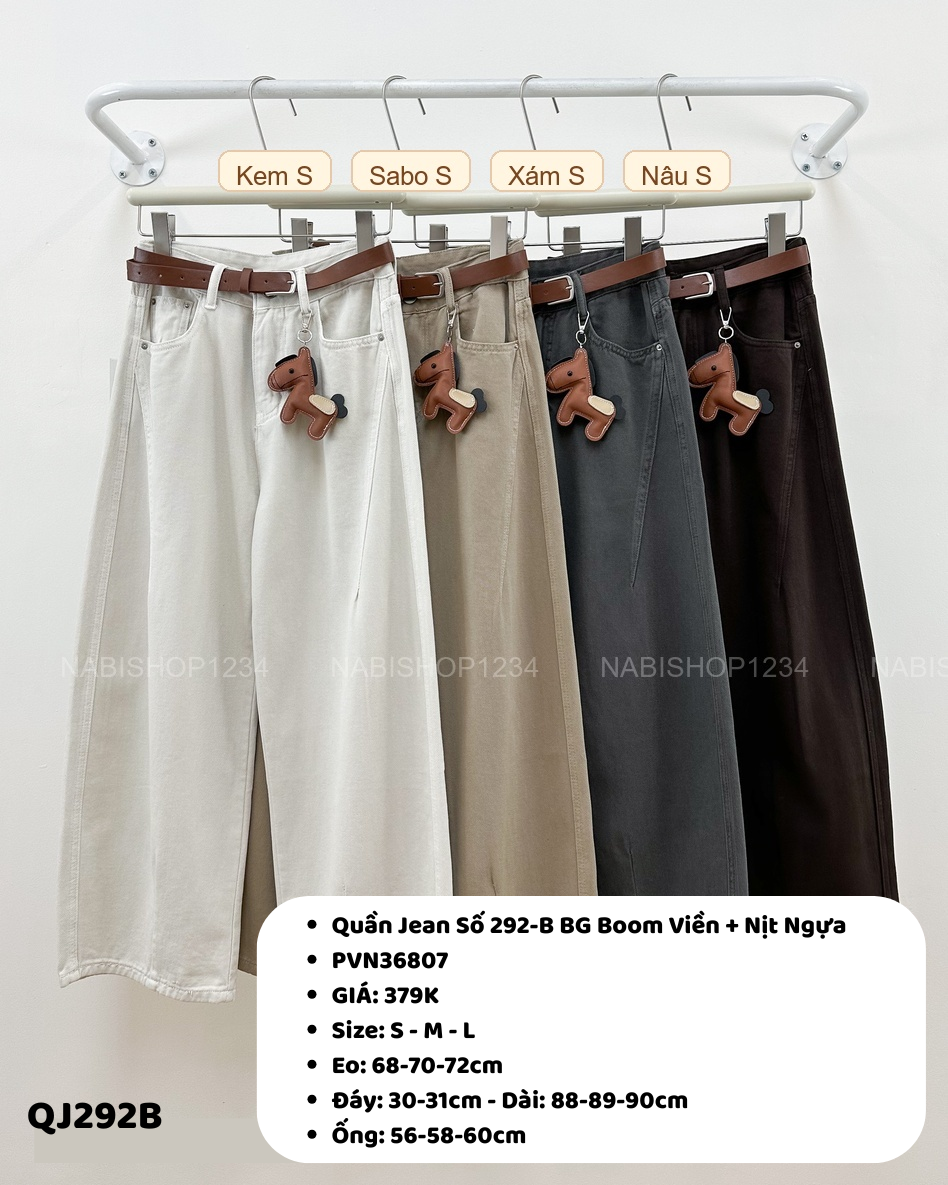 Quần Jean Số 292-B 13007 BG Boom Viền + Nịt Ngựa
