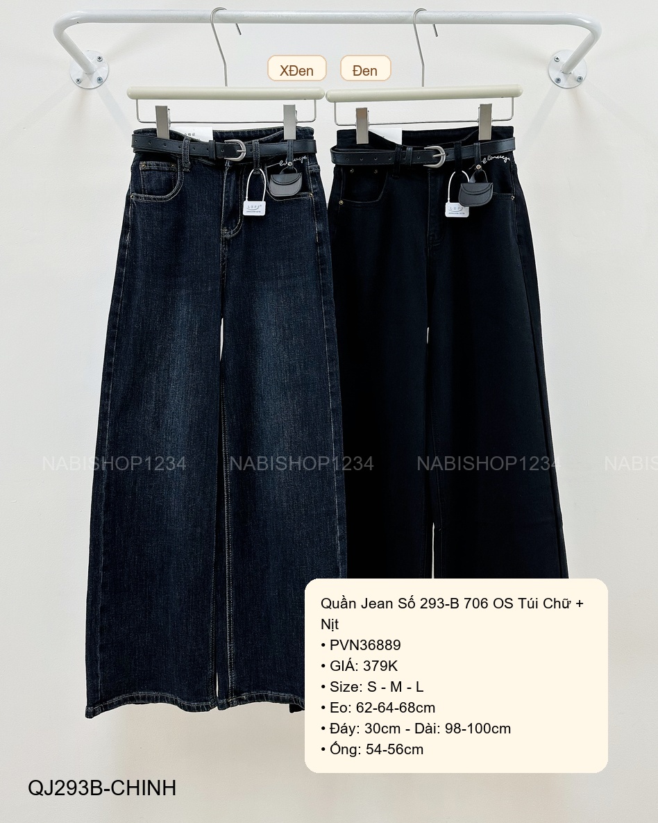 Quần Jean Số 293-B 706 OS Túi Chữ + Nịt