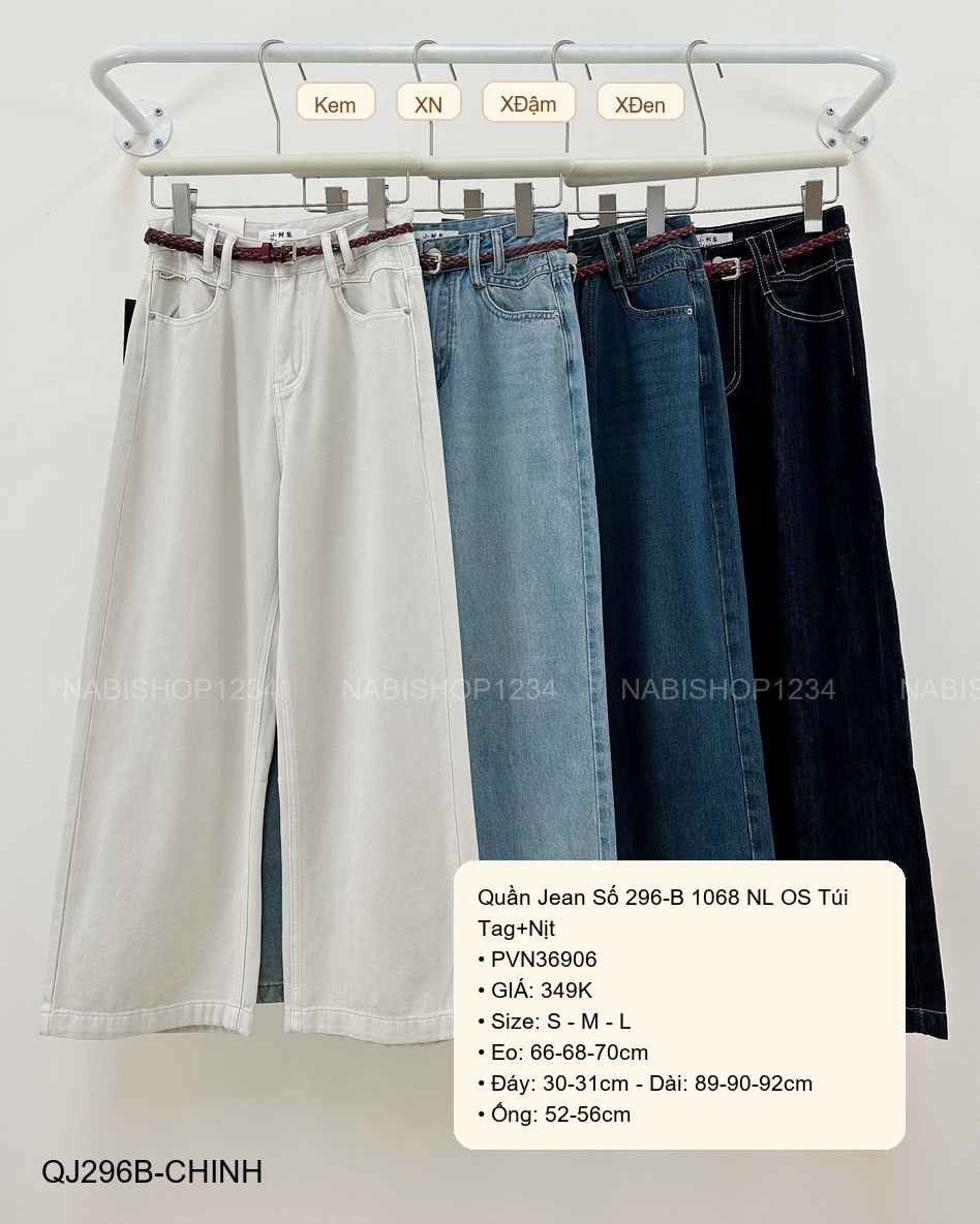 Quần Jean Số 296-B 1068 NL OS Túi Tag+Nịt