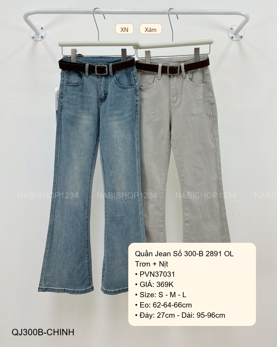 Quần Jean Số 300-B 2891 OL Trơn + Nịt