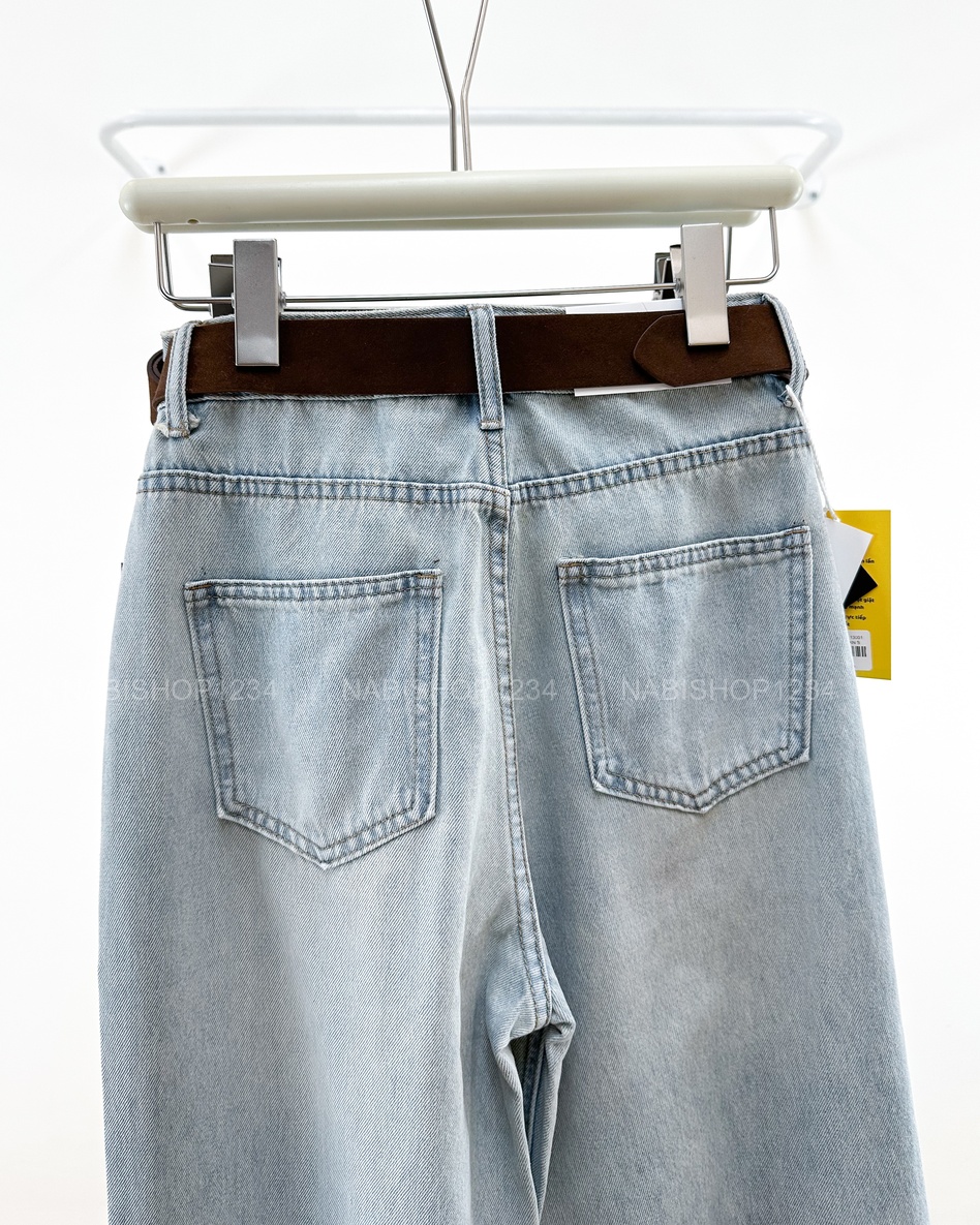 Quần Jean Số 304-B 13001 OR Trơn+Nịt Gấu