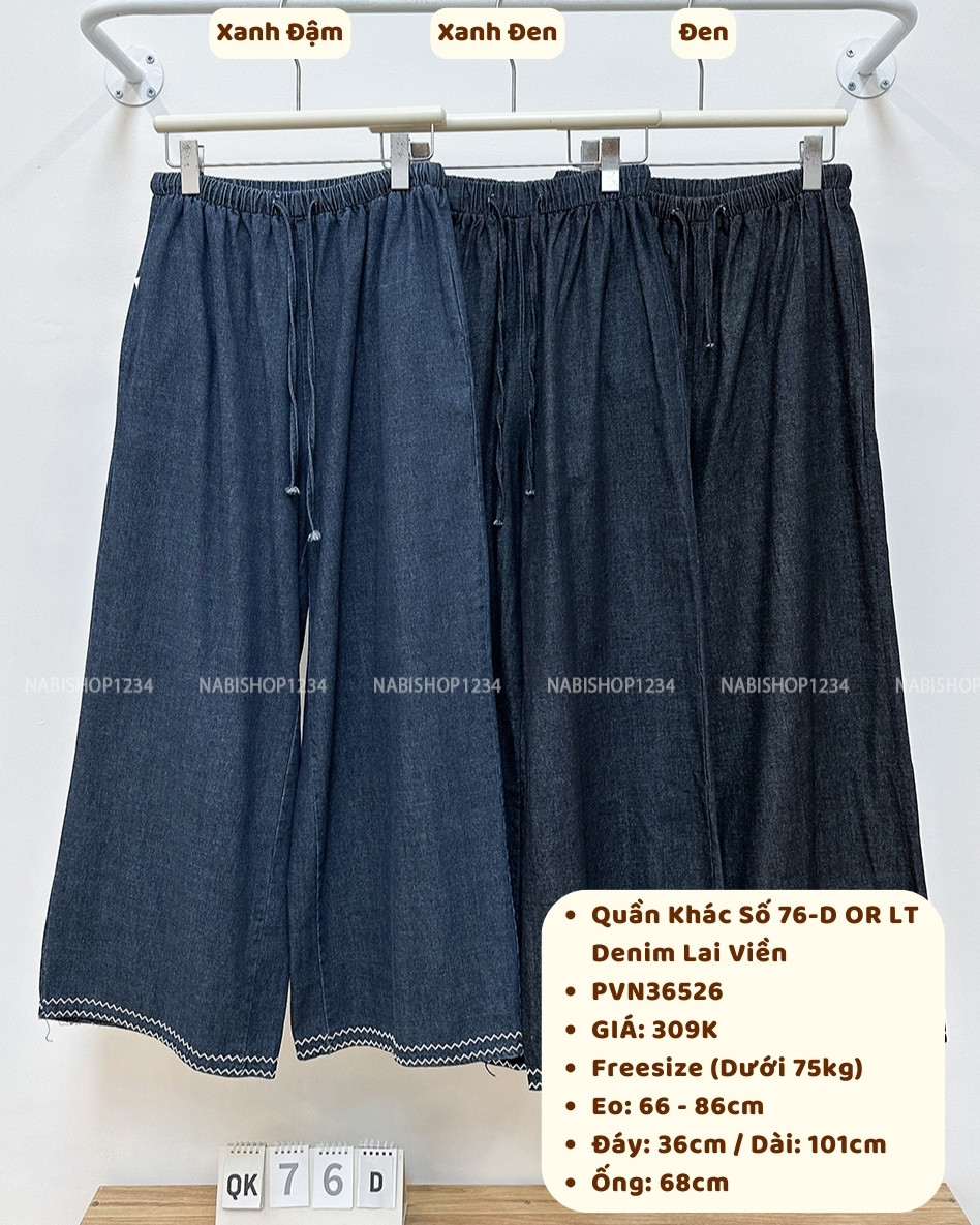 Quần Khác Số 76-D OR LT Denim Lai Viền
