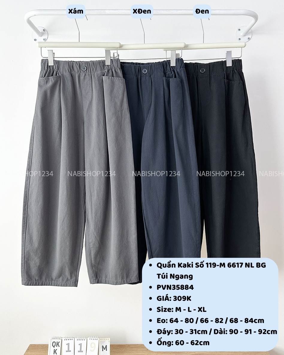 Quần Kaki Số 119-M 6617 NL BG Túi Ngang
