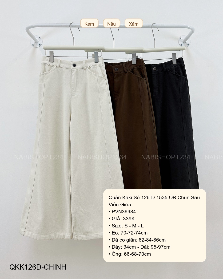 Quần Kaki Số 126-D 1535 OR Chun Sau Viền Giữa