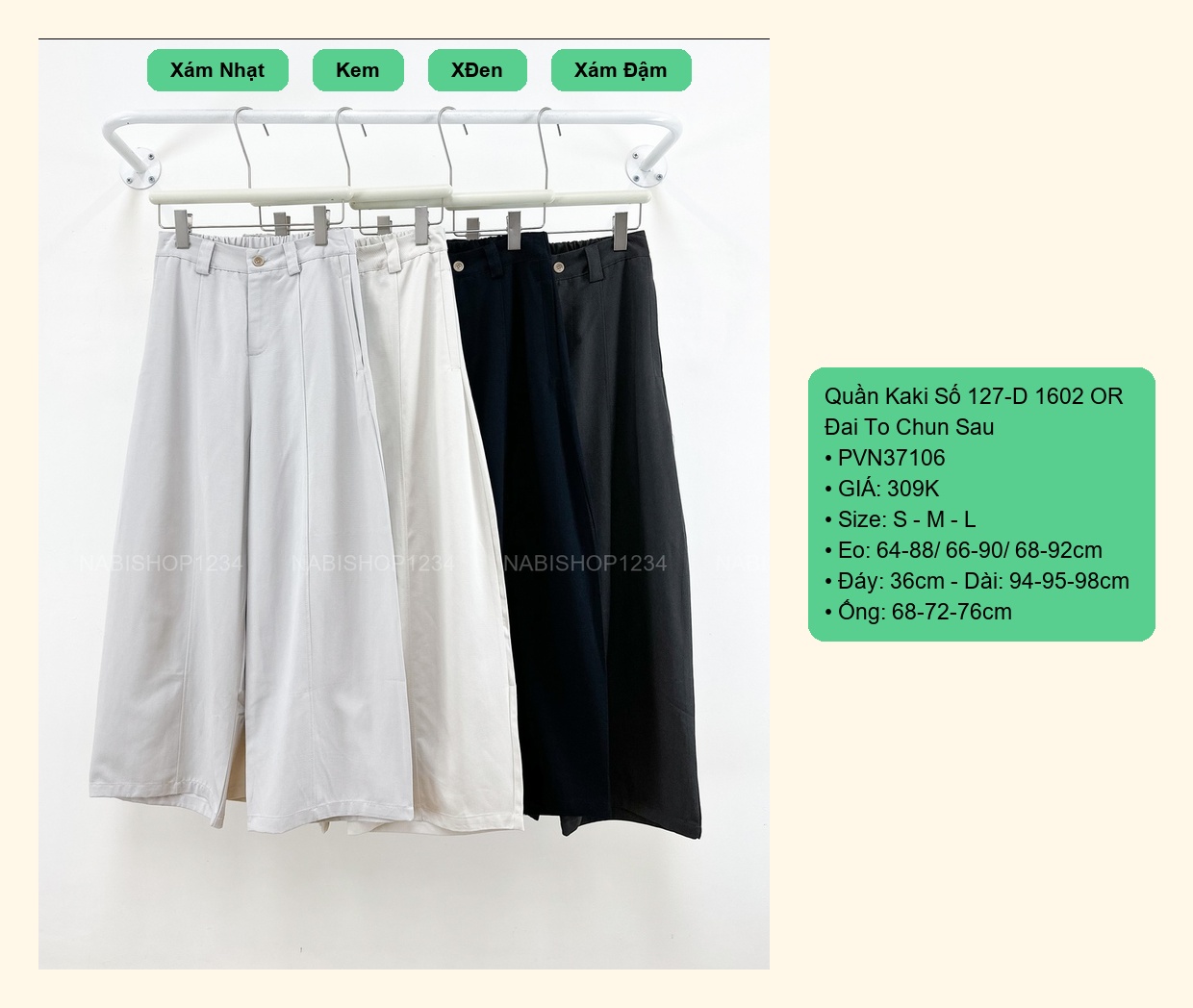Quần Kaki Số 127-D 1602 OR Đai To Chun Sau