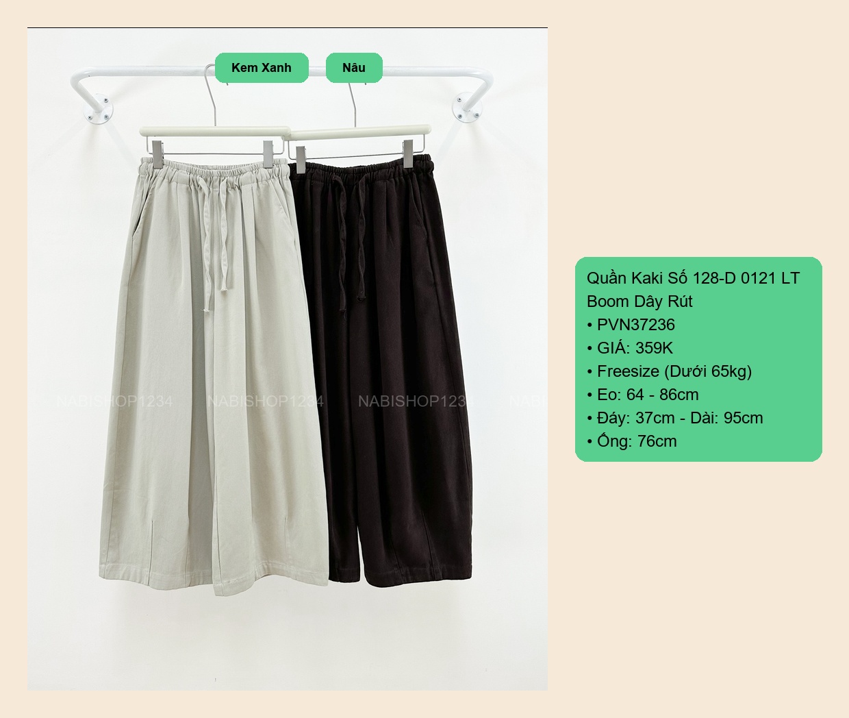 Quần Kaki Số 128-D 0121 LT Boom Dây Rút