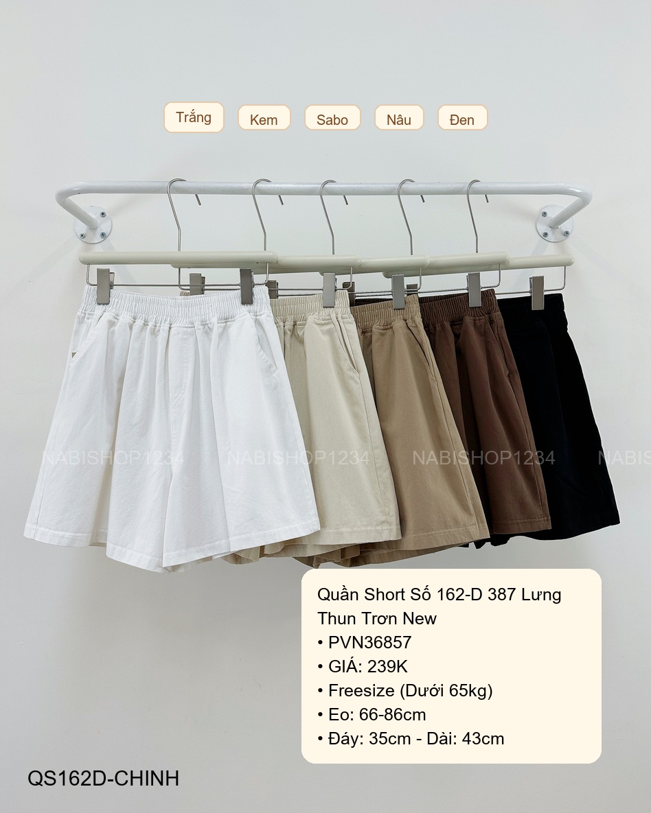 Quần Short Số 162-D 387 Lưng Thun Trơn New