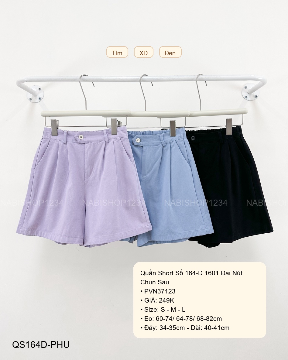 Quần Short Số 164-D 1601 Đai Nút Chun Sau