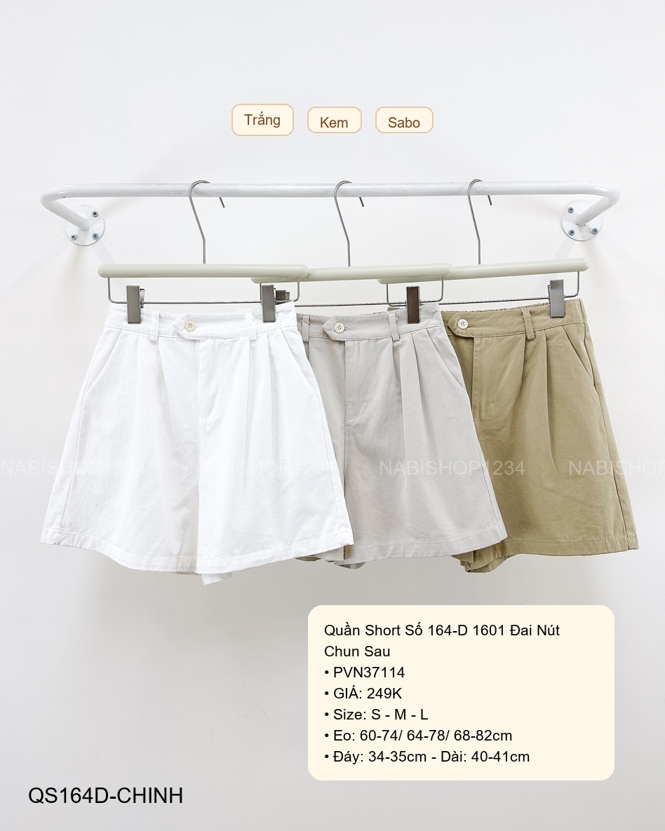 Quần Short Số 164-D 1601 Đai Nút Chun Sau