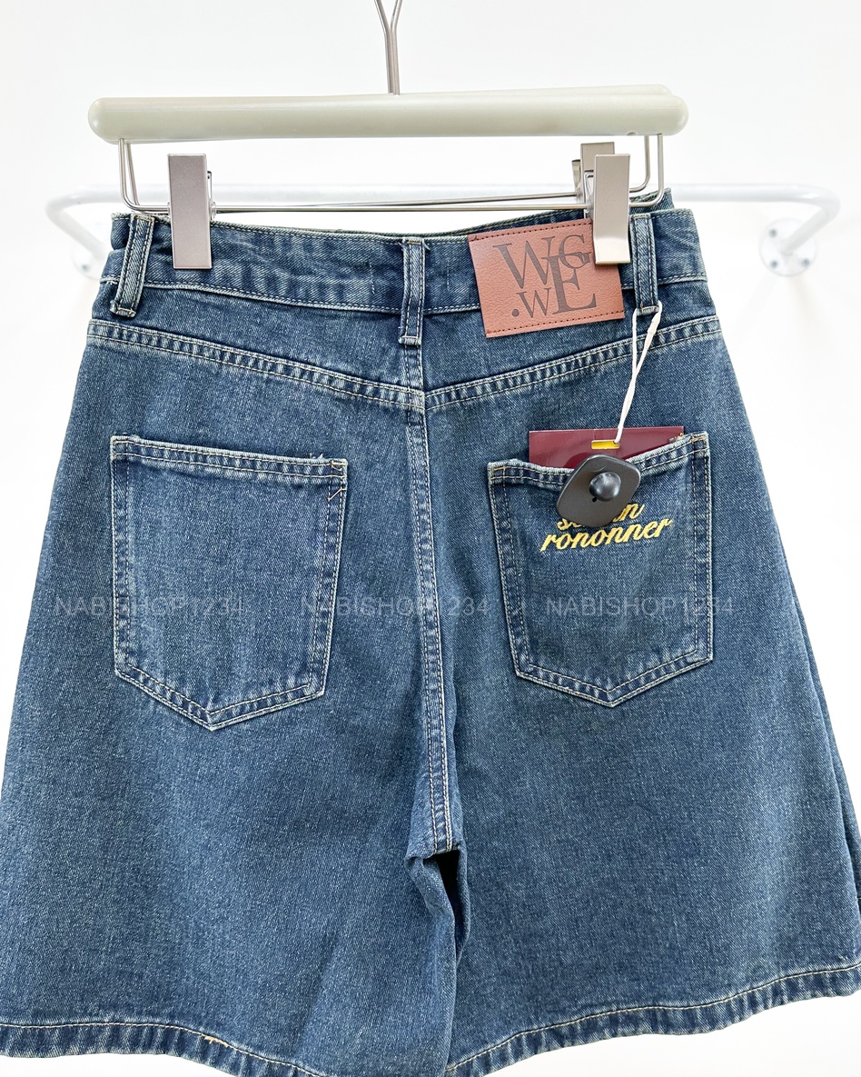 Quần Short Số 167-B 7338 Ngố Jean Thêu Túi