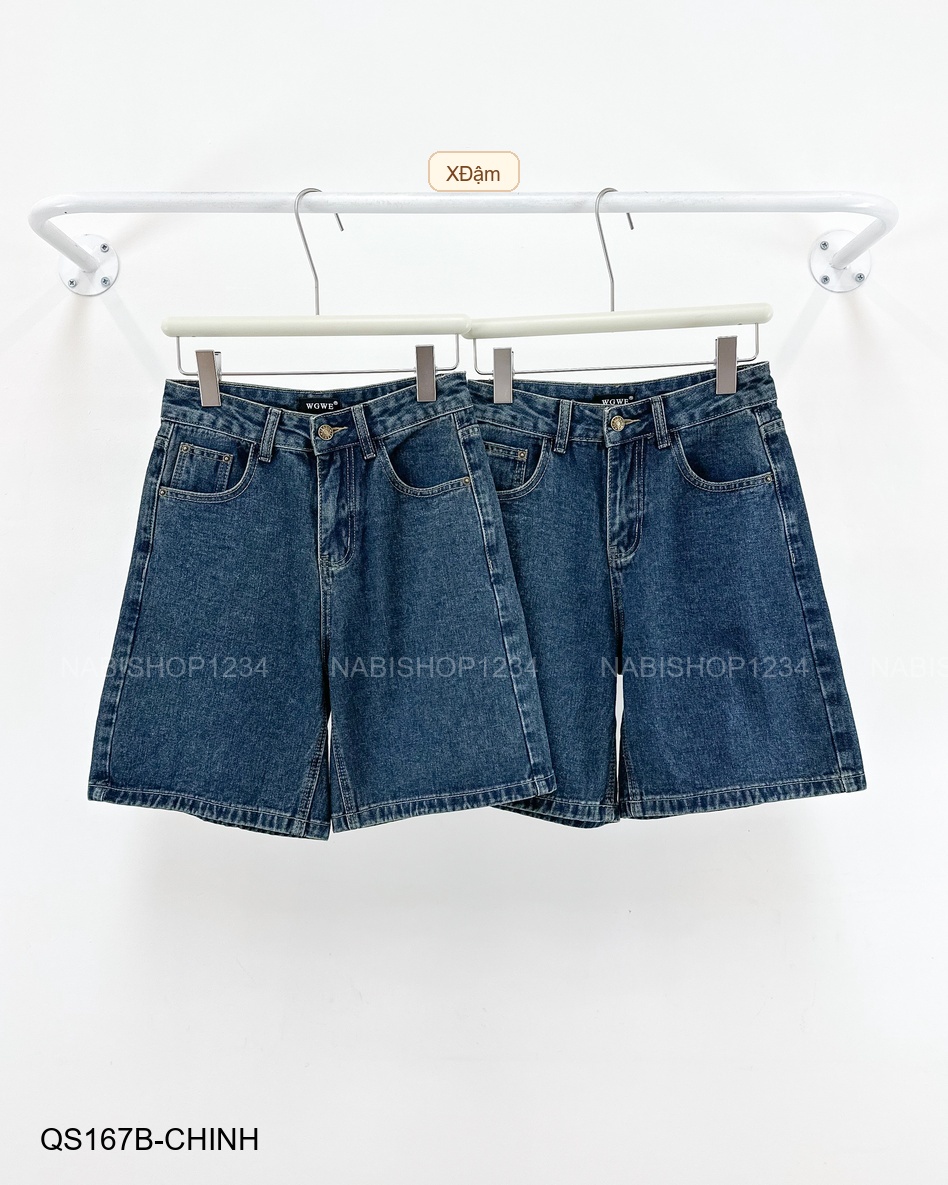 Quần Short Số 167-B 7338 Ngố Jean Thêu Túi
