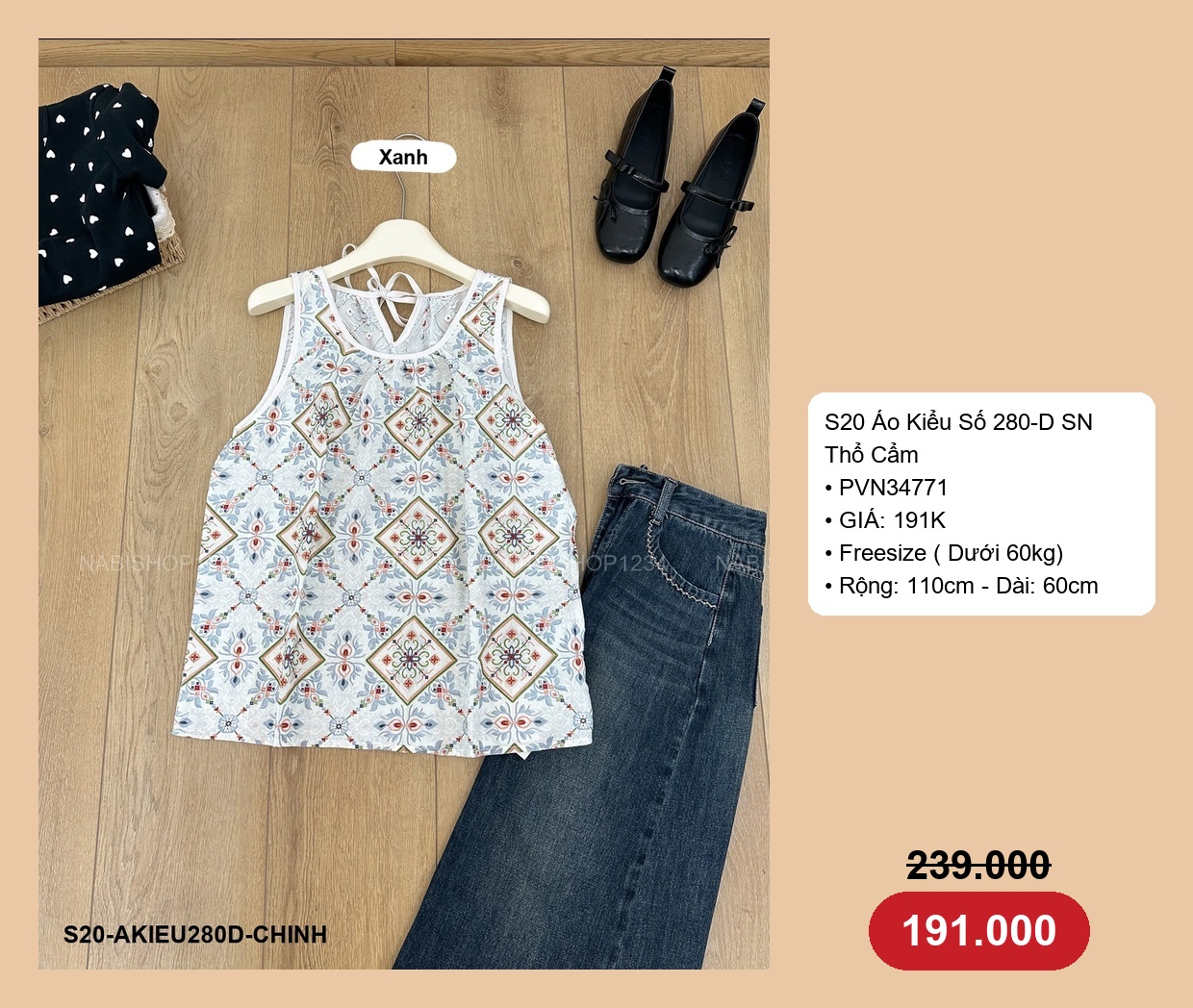 S20 Áo Kiểu Số 280-D SN Thổ Cẩm