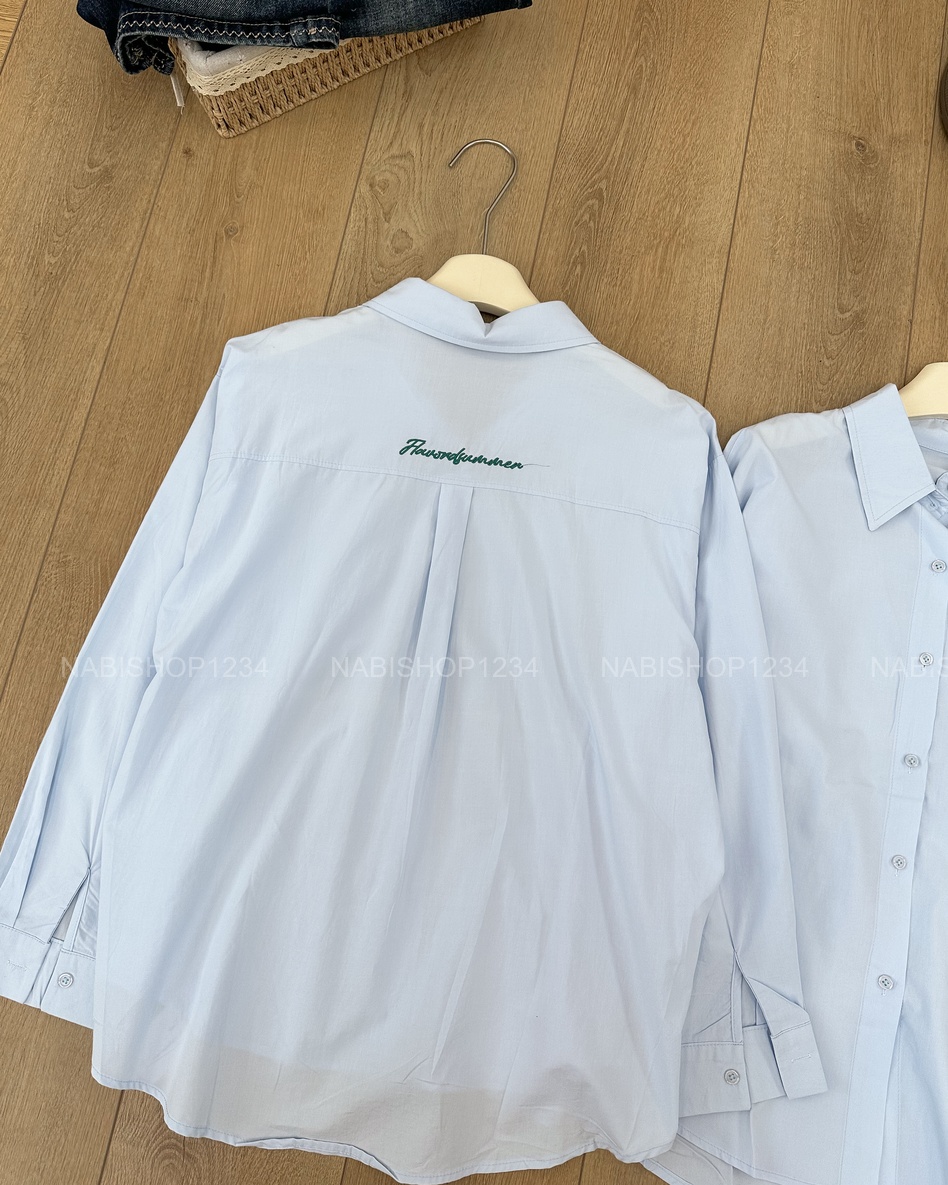 S20 Áo Sơ Mi Số 252-D 0023 TD Thêu Nơ Đôi