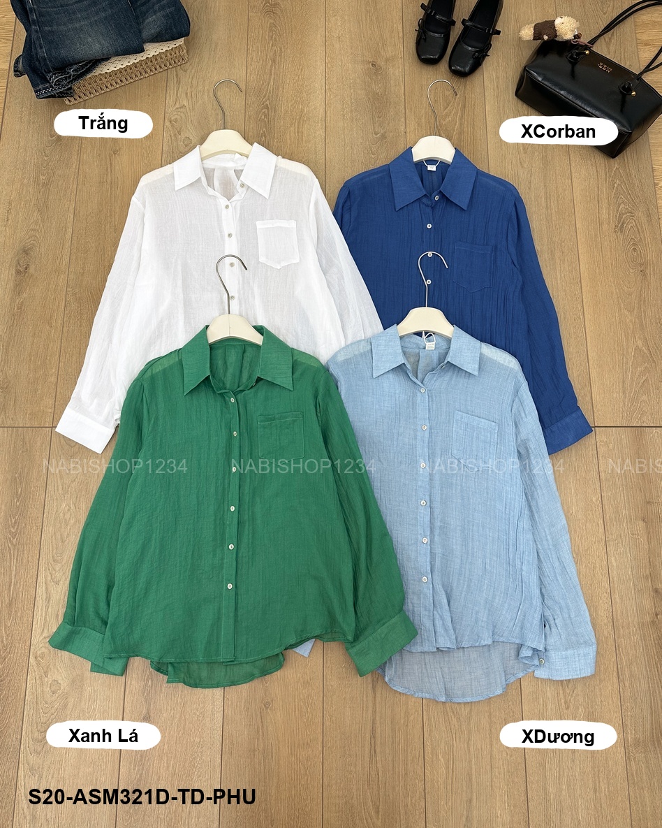S20 Áo Sơ Mi Số 321-D 6038 TD Đũi Trơn