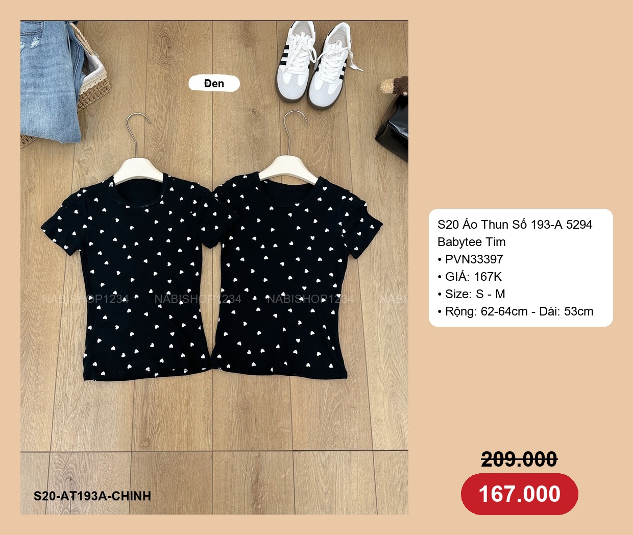 S20 Áo Thun Số 193-A 5294 Babytee Tim