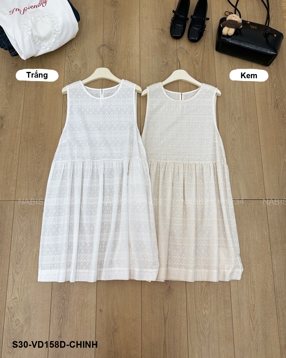 S30 Váy Số 158-D 1839 Thô Thêu Sát Nách