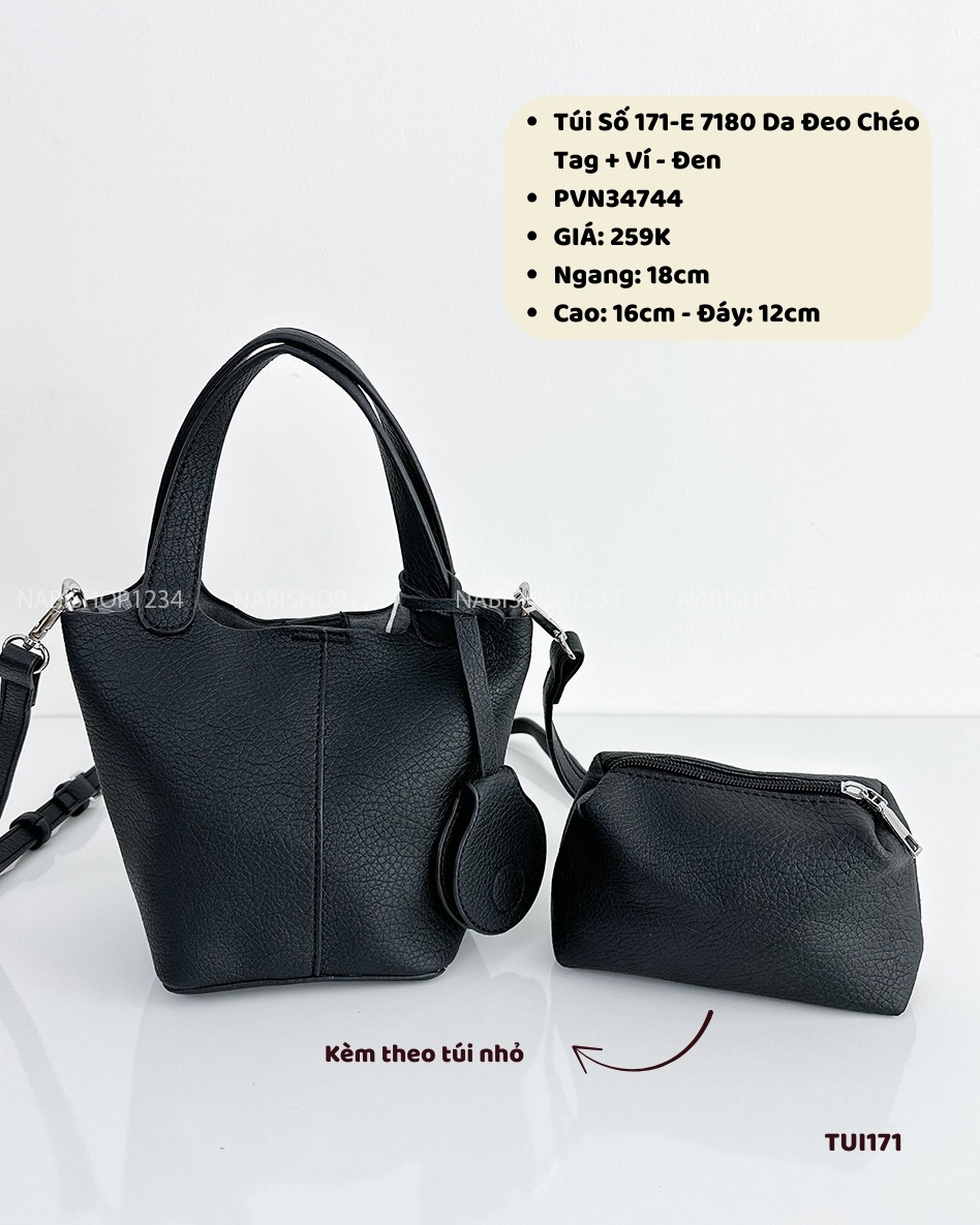 Túi Số 171-E 7180 Da Đeo Chéo Tag + Ví