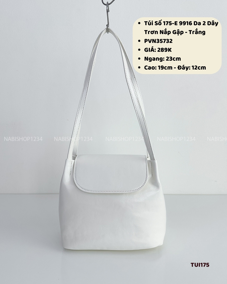 Túi Số 175-E 9916 Da 2 Dây Trơn Nắp Gập