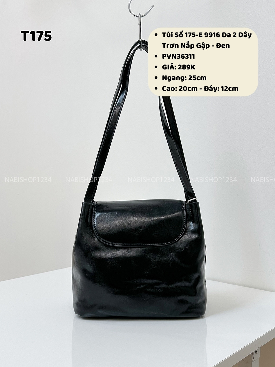 Túi Số 175-E 9916 Da 2 Dây Trơn Nắp Gập