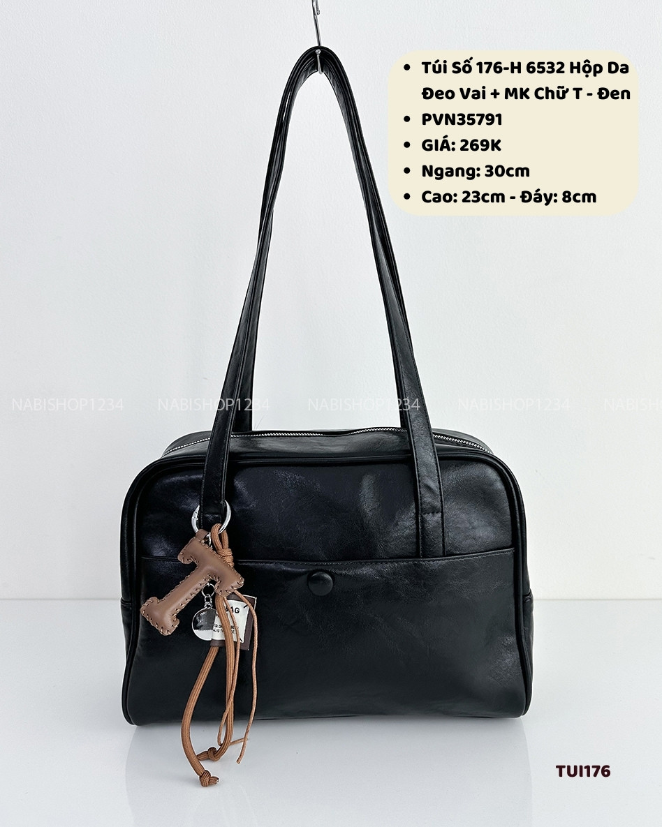 Túi Số 176-H 6532 Hộp Da Đeo Vai + MK Chữ T