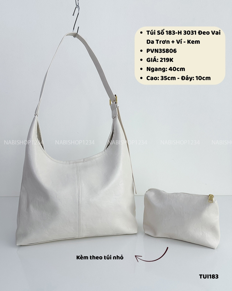 Túi Số 183-H 3031 Đeo Vai Da Trơn + Ví