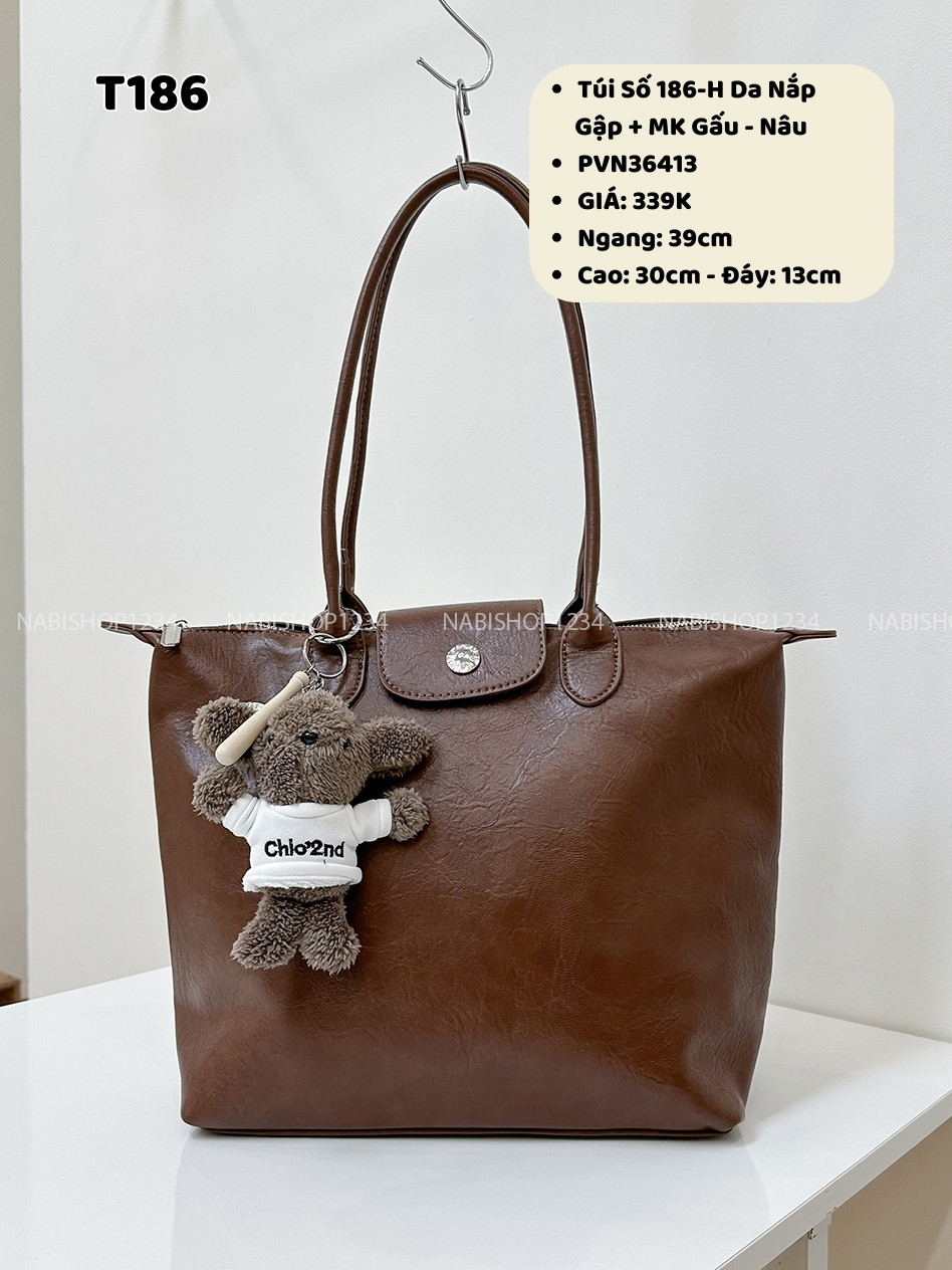 Túi Số 186-H Da Nắp Gập + MK Gấu