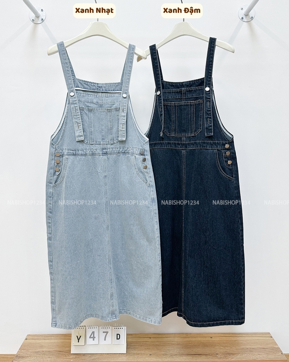 Yếm Số 47-D 7729 Váy Jean Viền Chỉ