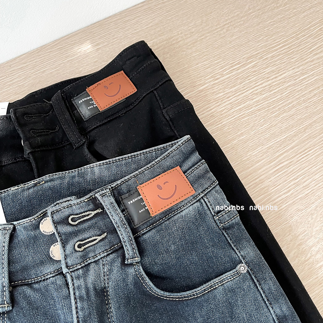 (SC99K) 1105 Quần Jean Ôm Sticker Mặt Cười