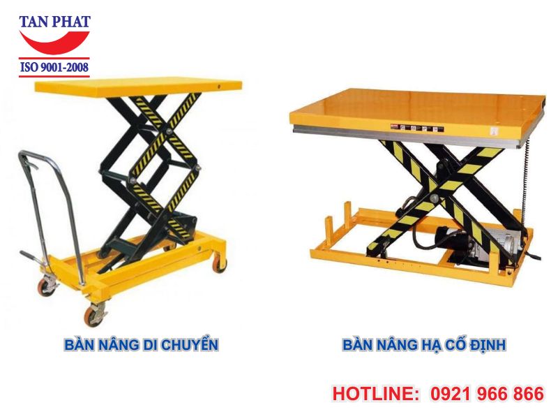Bàn nâng thủy lực cố định và di chuyển