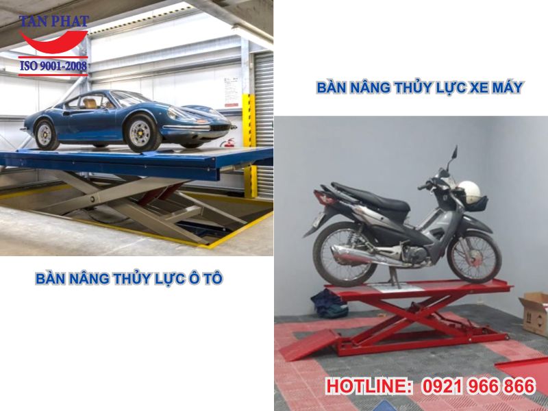 Bàn nâng thủy lực ô tô và xe máy