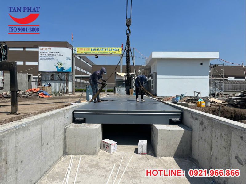 Trạm cân điện tử 100 tấn 18x3m lắp đặt tại Hải Phòng