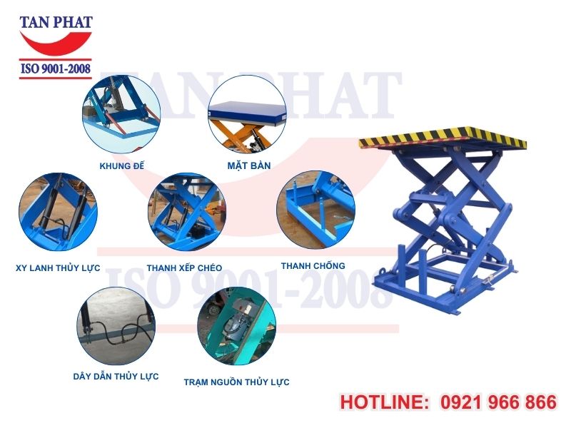 Cấu tạo của bàn nâng thủy lực