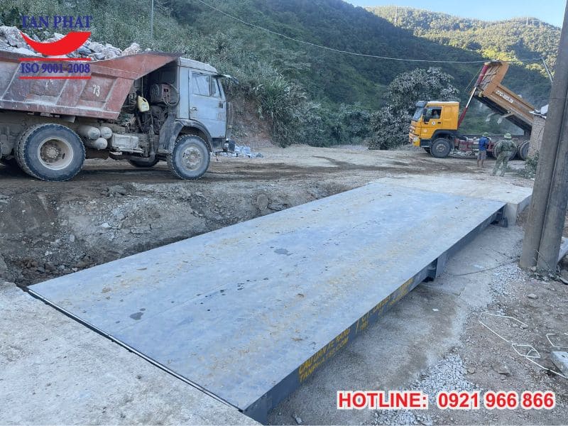 Bàn cân của hệ thống trạm cân 40 tấn được thiết kế với 2 module cân