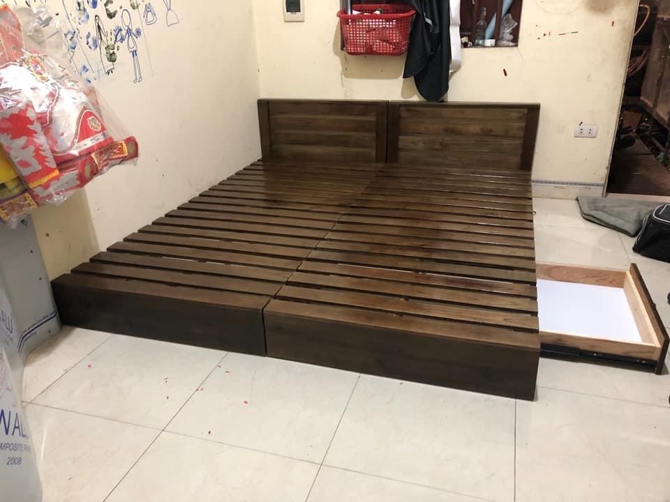 Giường  Palet 2 ngăn kéo 1m8