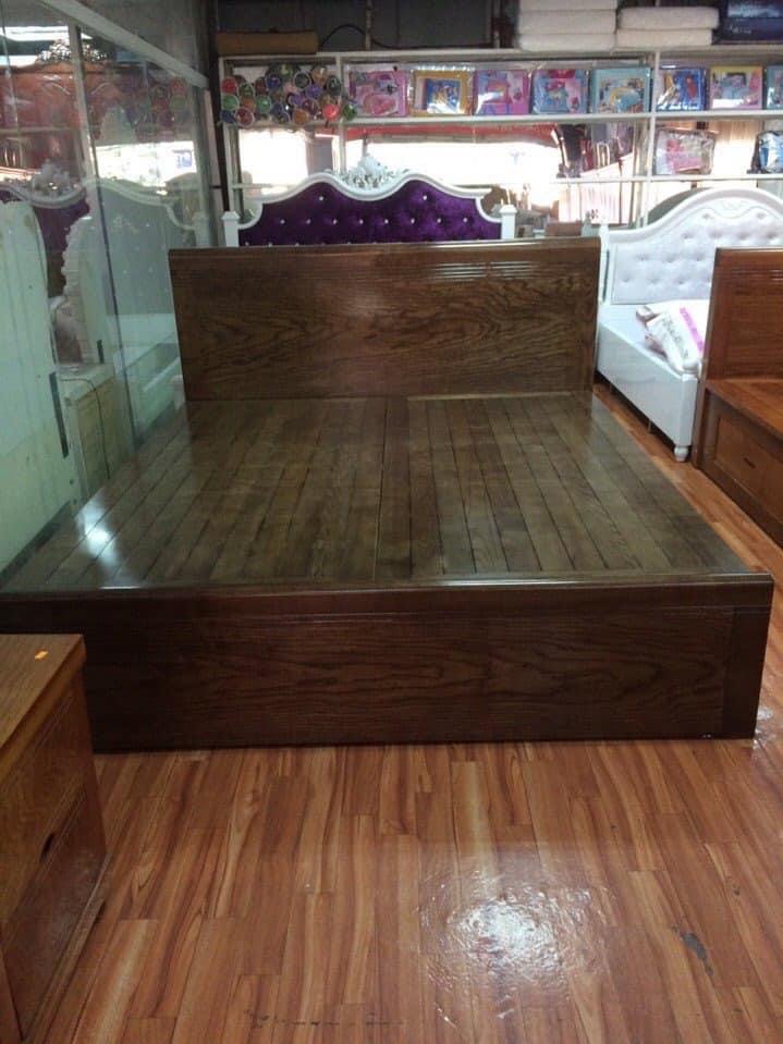 GIƯỜNG NGỦ GỖ HƯƠNG XÁM NGĂN KÉO 1m6x2m