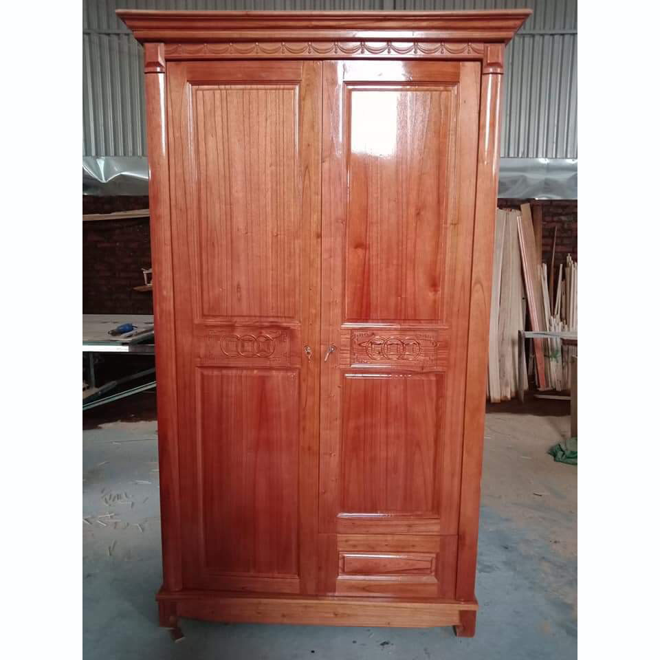 TỦ QUẦN ÁO GỖ XOAN 2 CÁNH 1M2