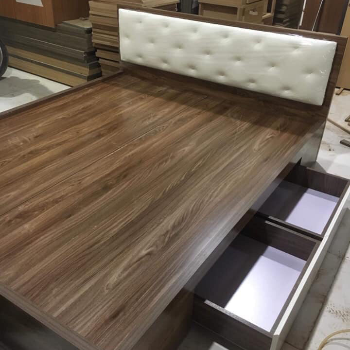 Giường gỗ công nghiệp mdf bọc đệm 1m6x2m