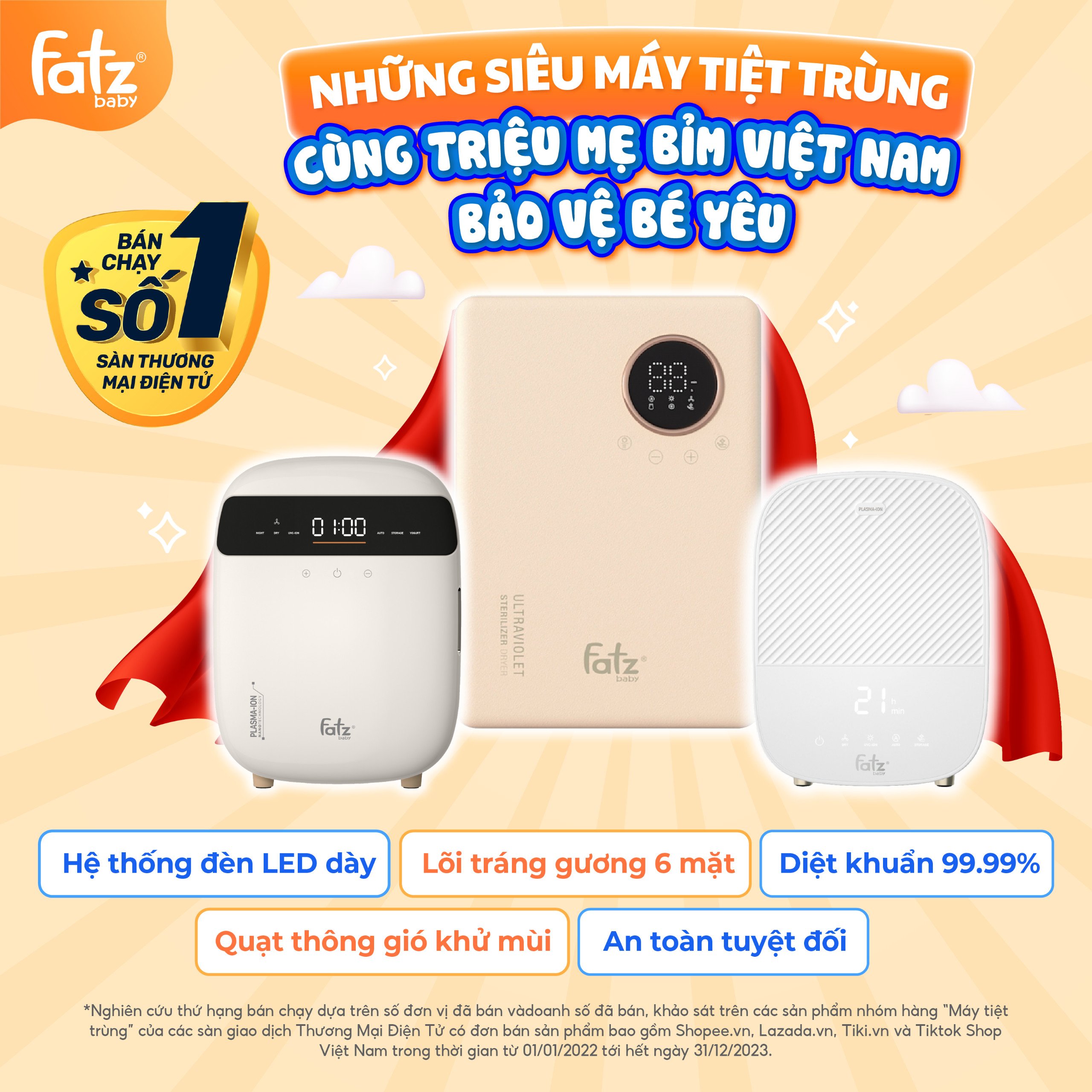 MÁY TIỆT TRÙNG FATZBABY SỐ 1 SÀN TMĐT: BẢO VỆ SỨC KHOẺ BÉ YÊU