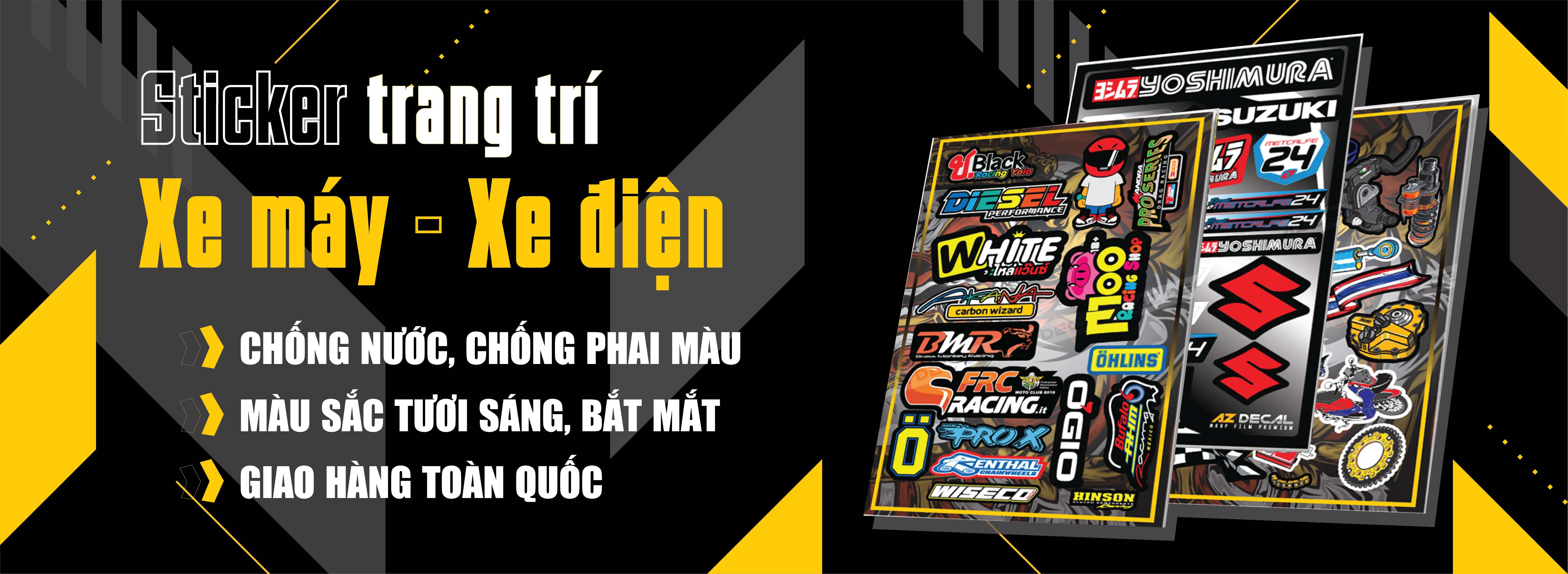 Tem Sticker Trang Trí Xe, Mũ Bảo Hiểm