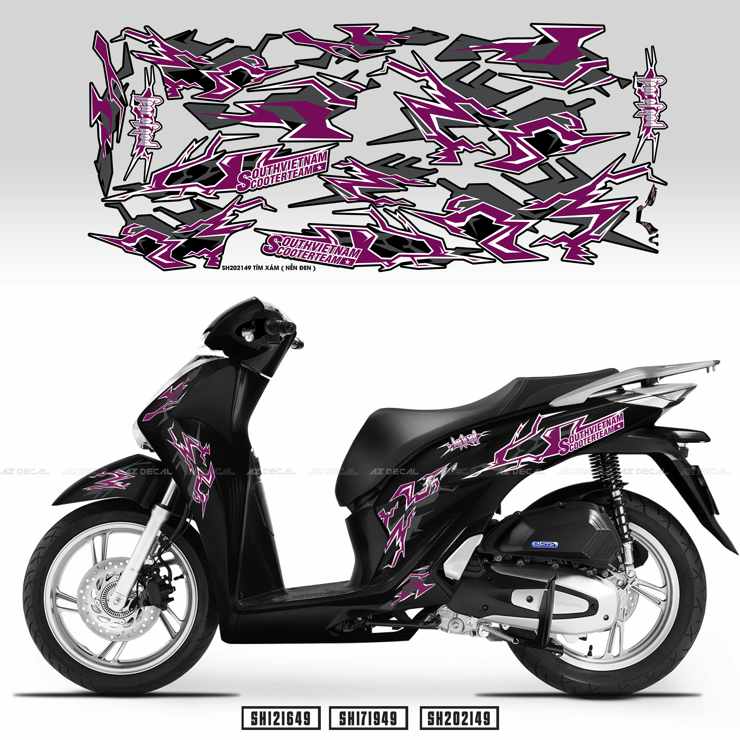 Tem Xe SH SH49 Phong Cách South Vietnam Scooter Team