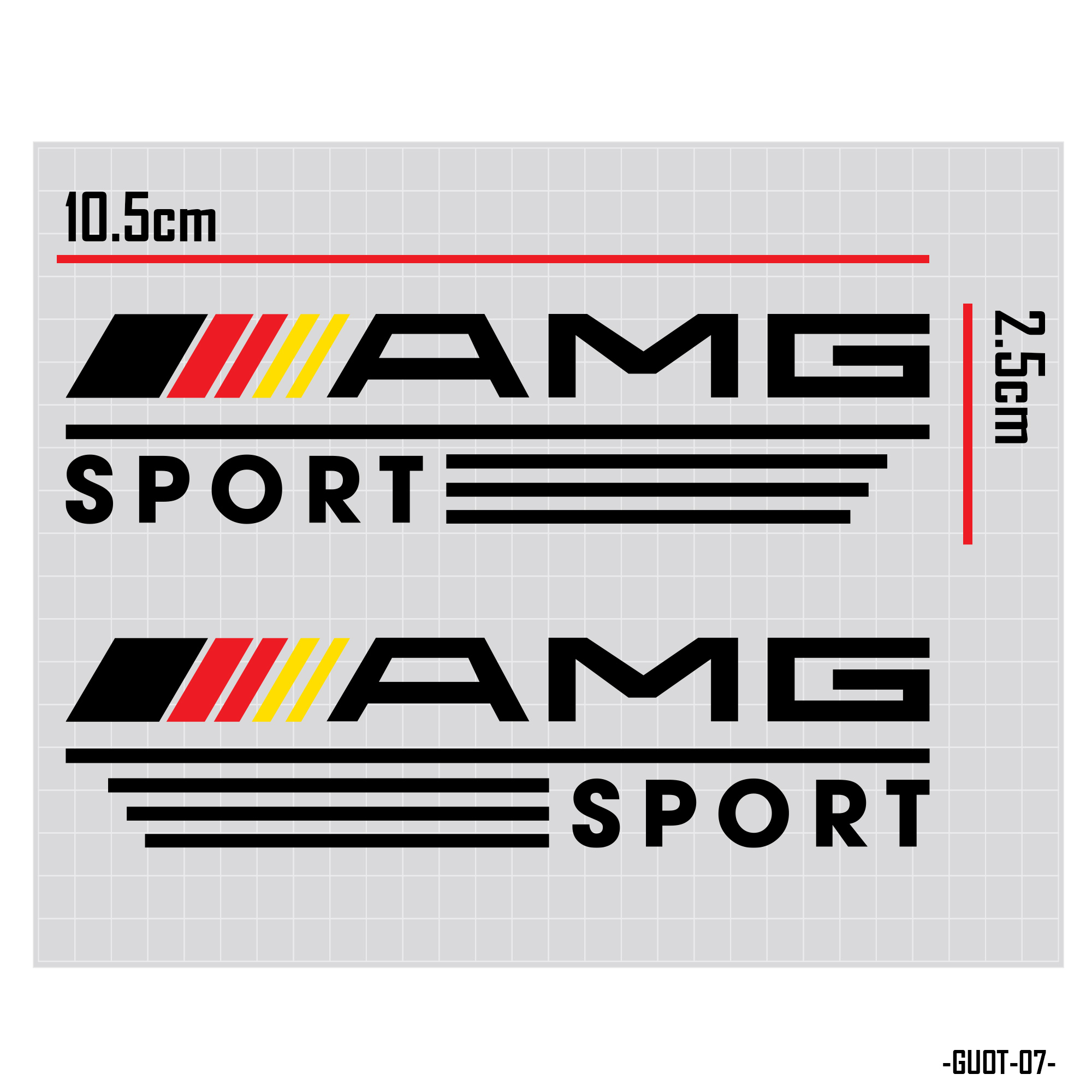 Kích thước mẫu decal dán gương chiếu hậu xe ô tô mẫu AMG Sport