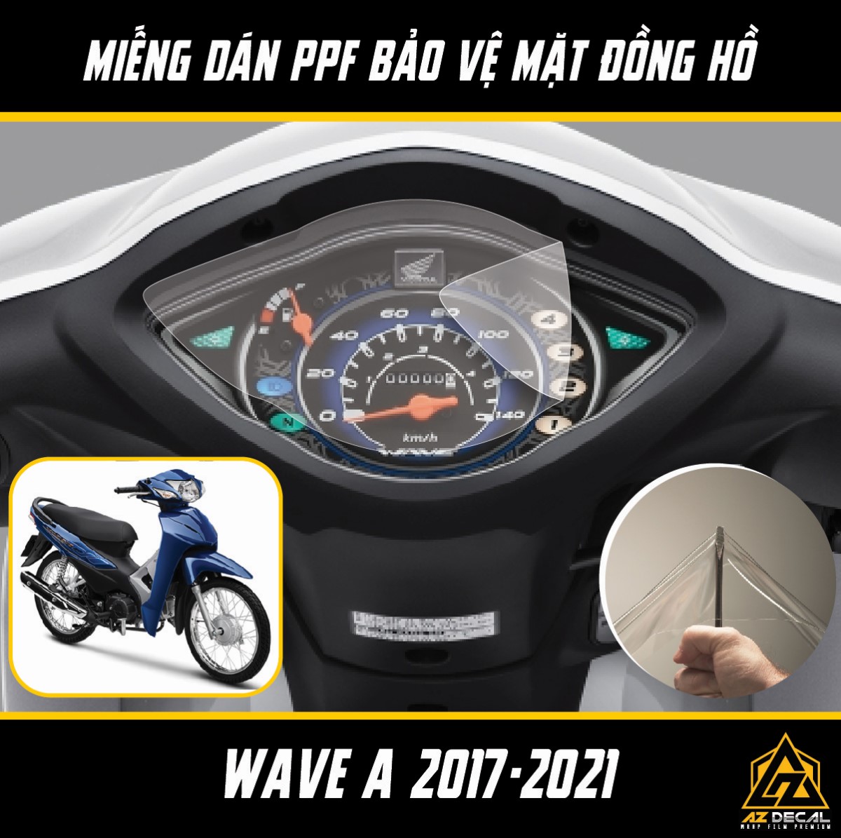 Miếng Dán PPF Đồng Hồ Wave Alpha 2017  2021  Azdecalvn
