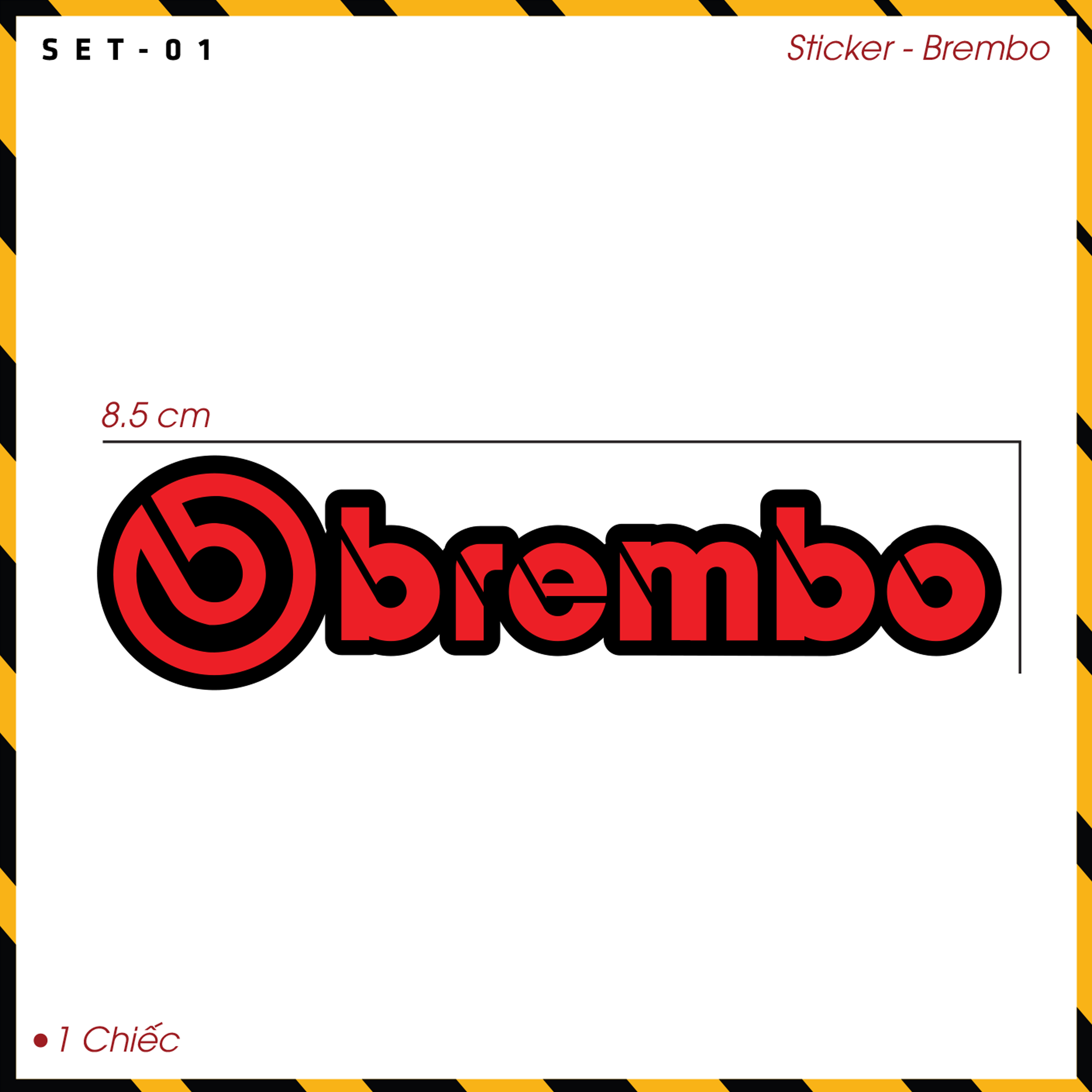 Kích thước của tem sticker logo Brembo