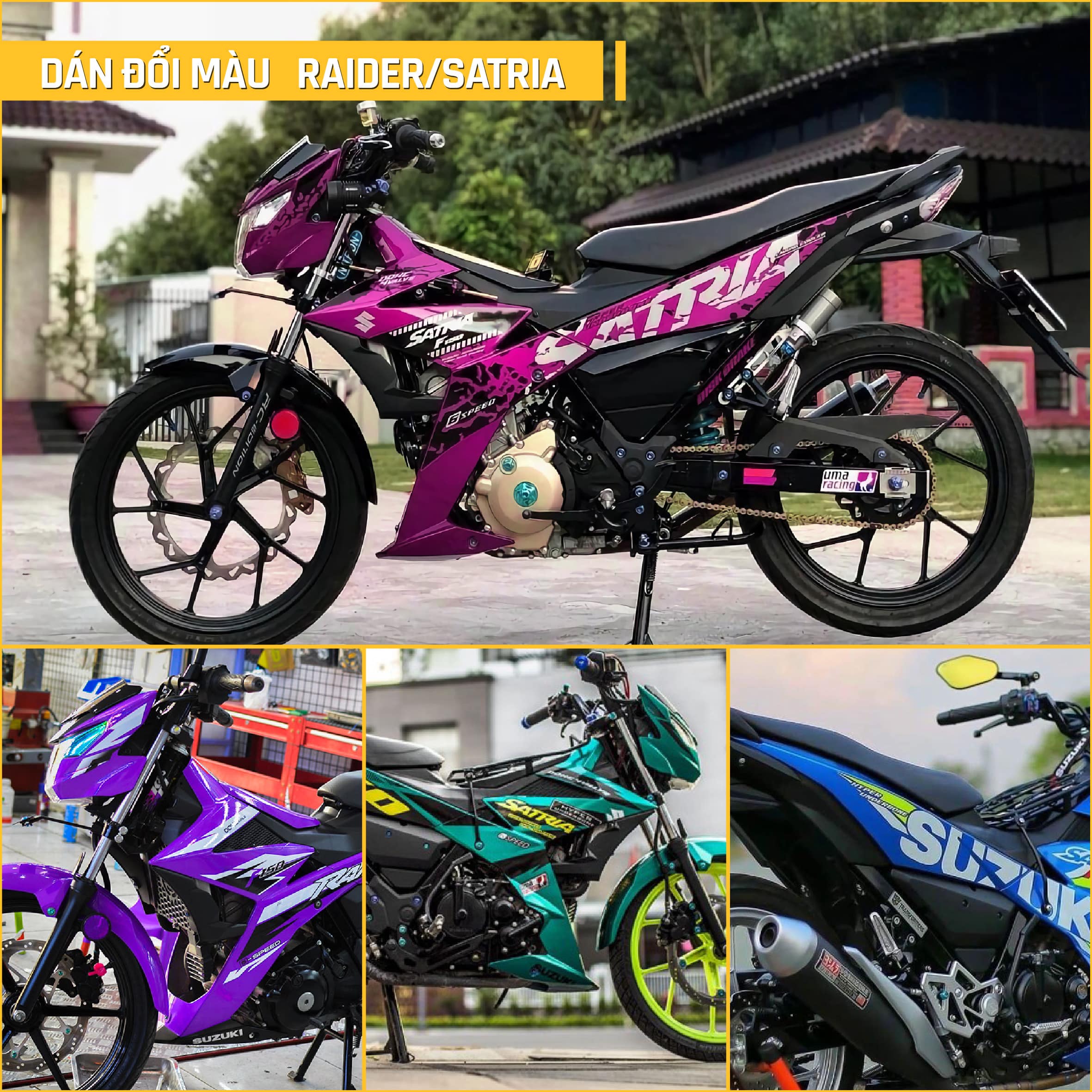 Tem xe Raider Sonic Satria đỏ trắng đơn giản thanh lịch #35 Tem xe Raider Sonic Satria đỏ trắng đơn giản thanh lịch