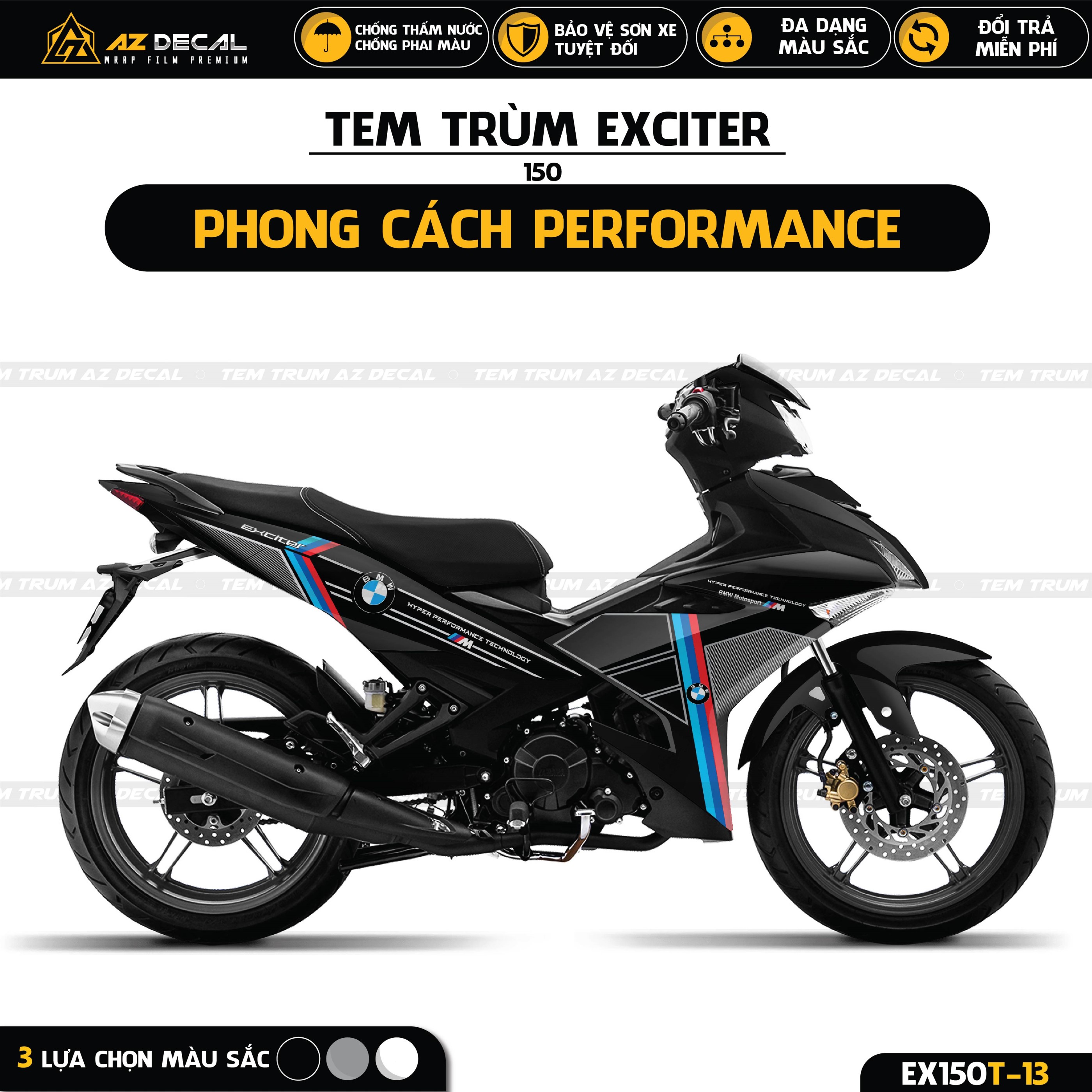 Tem Trùm Exciter 150 | EX150T-13 | Performance - Azdecal.vn