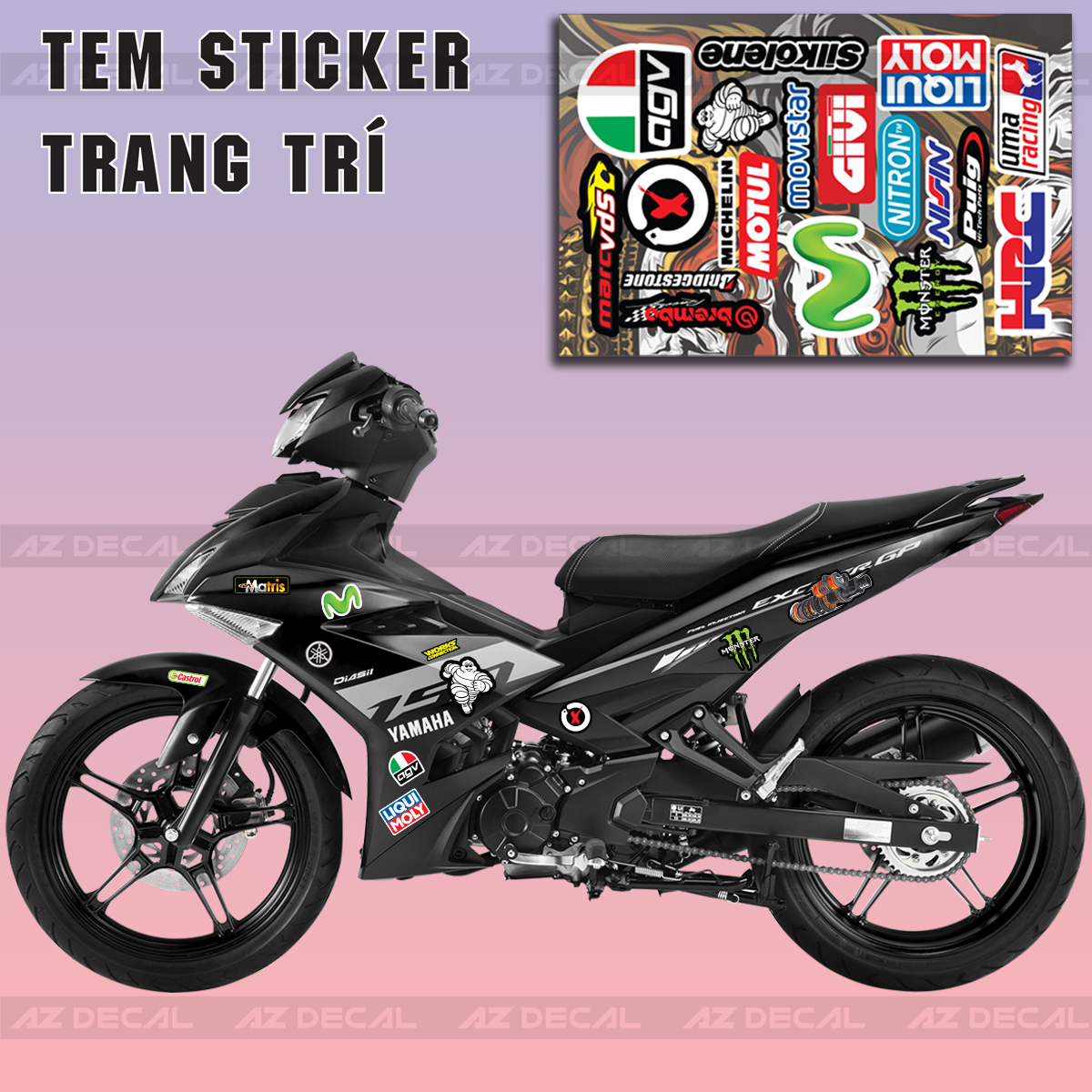 Tem decal dán xe chữ logo TAFU RACE BÁO trắng đen dán trang trí xe máy |  Lazada.vn