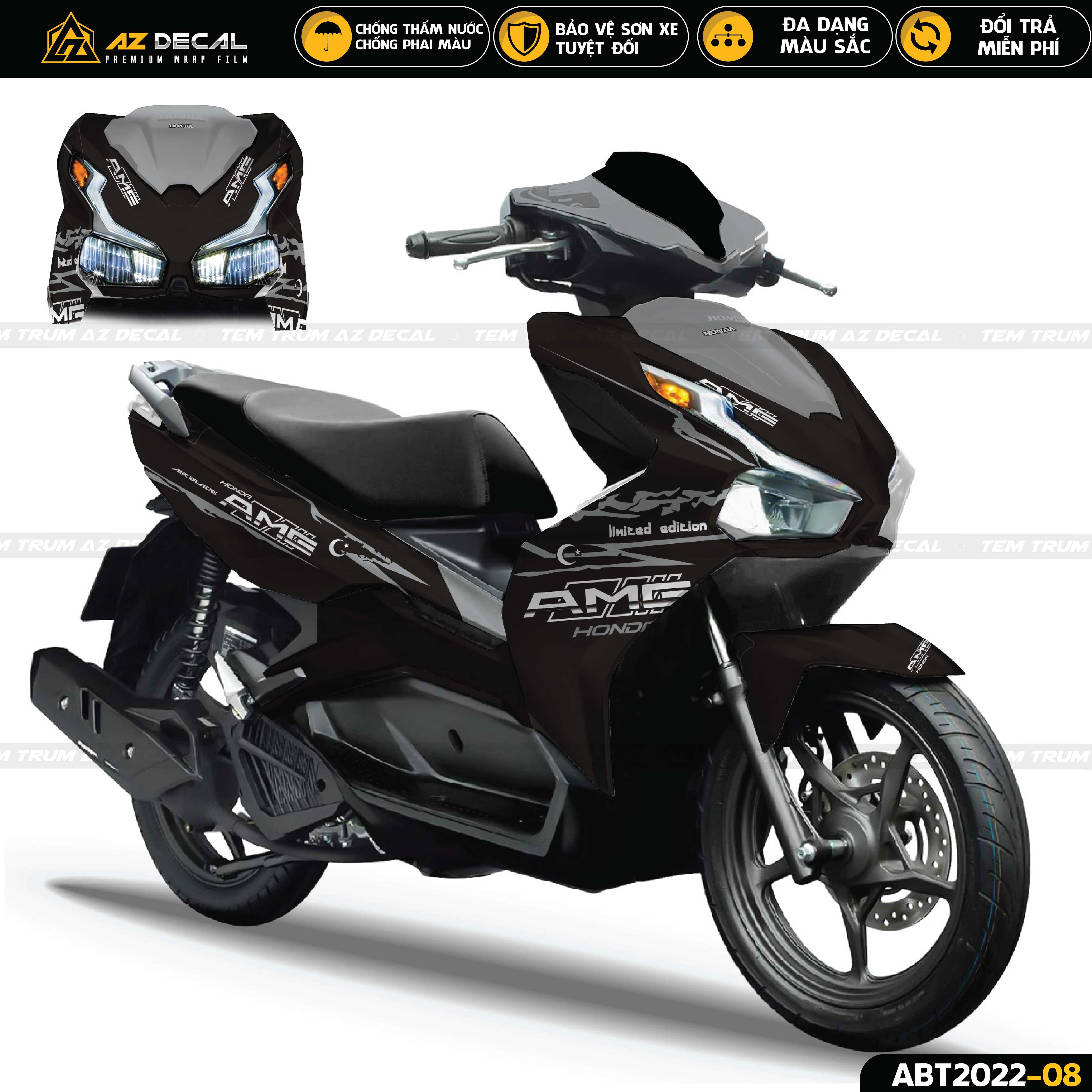 Sơn xe Air Blade 2010 màu đen zin cực đẹp