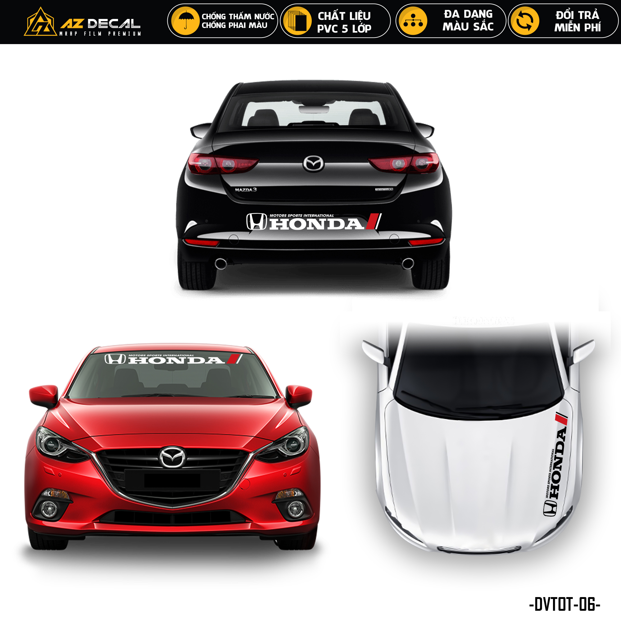 Tem Dán Xe Ô Tô Đẹp - Thiết Kế Honda | Azdecal.Vn