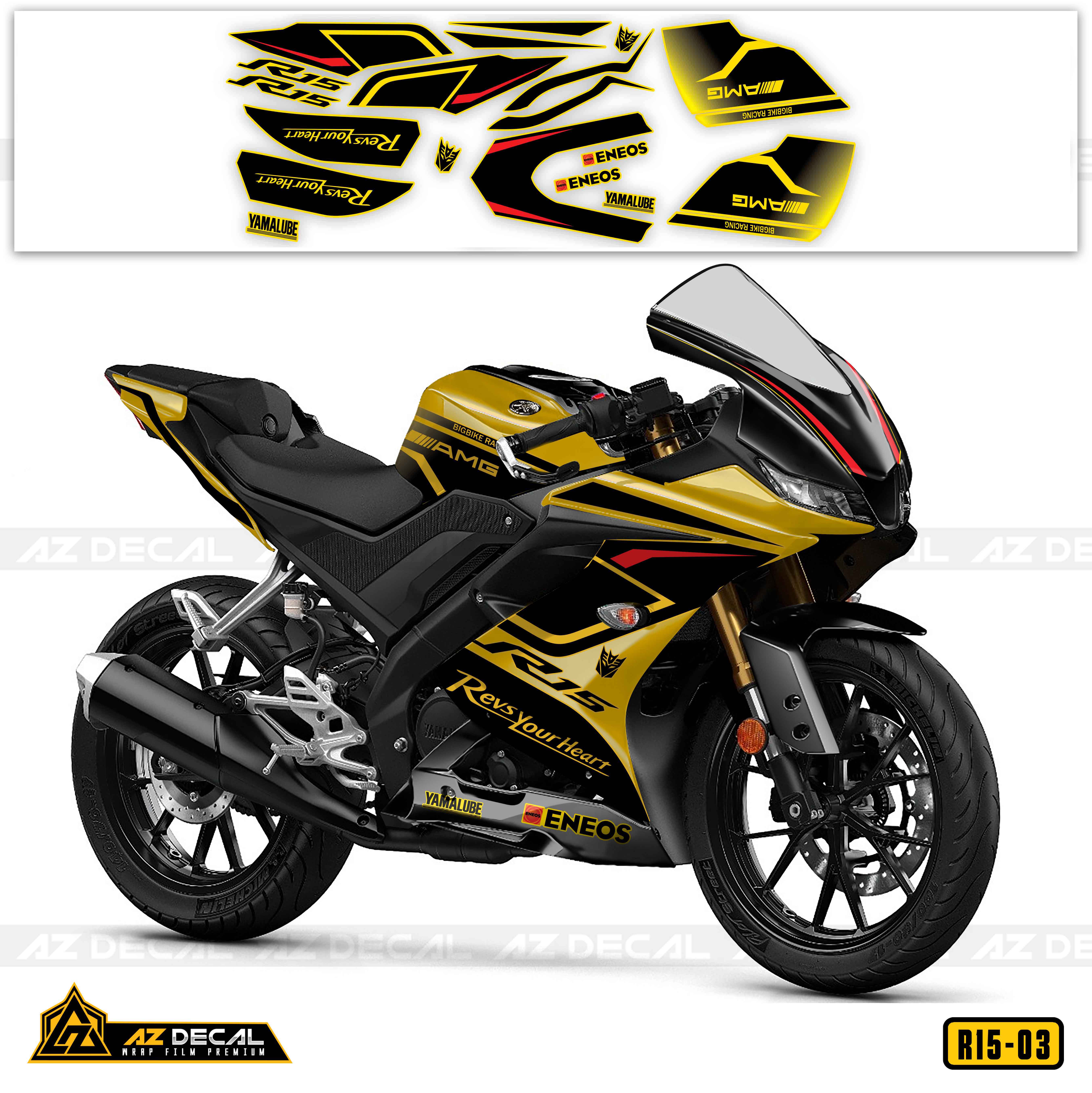 Tem Xe R15 V3 | R15V303 | Mẫu Amg Revise Your Heart - Azdecal.Vn