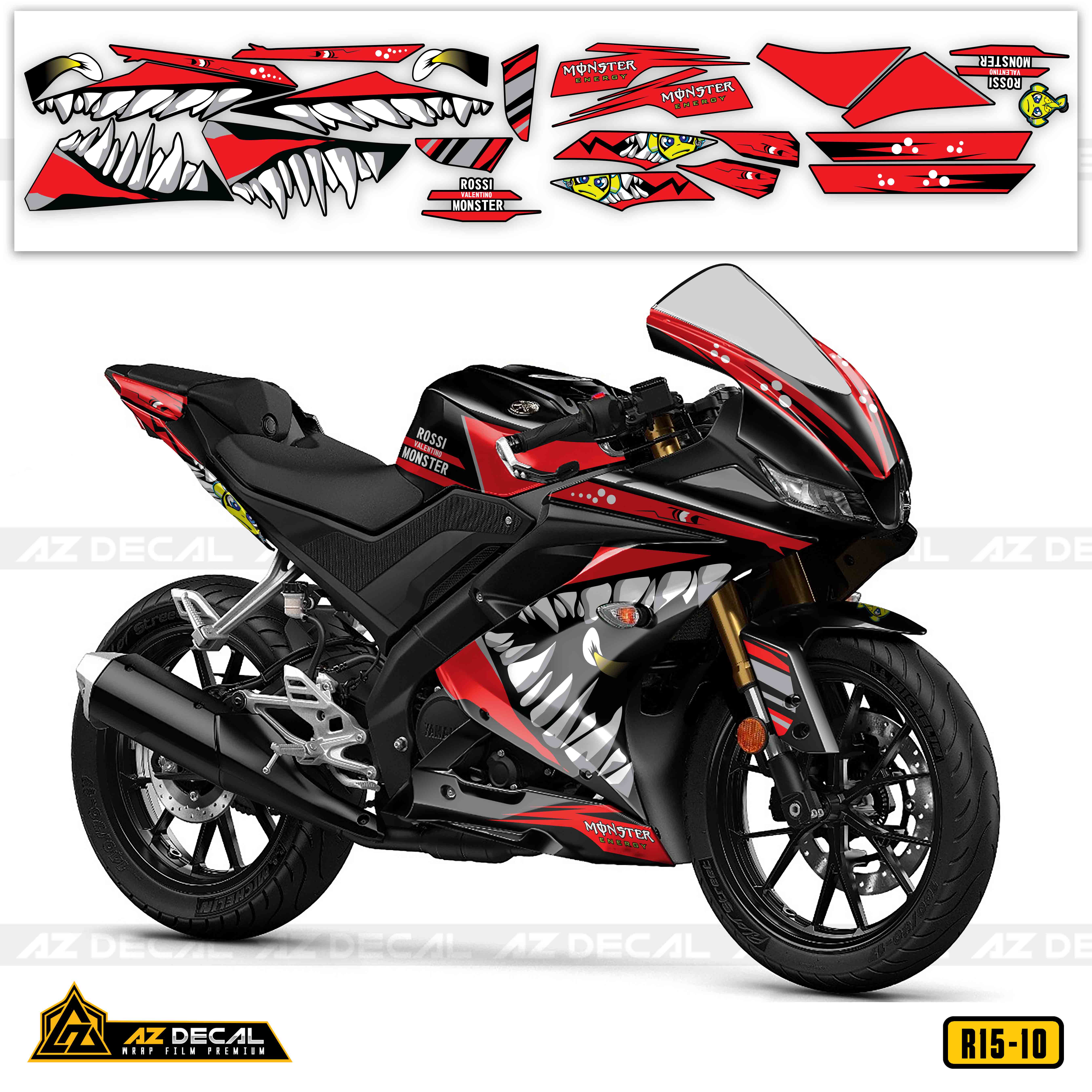 Tem Xe R15 V3  R15V306  Mẫu Monster Energy  Azdecalvn